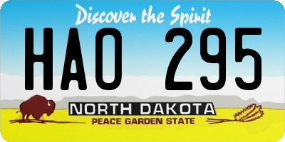 ND license plate HAO295
