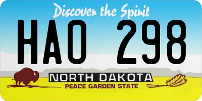 ND license plate HAO298