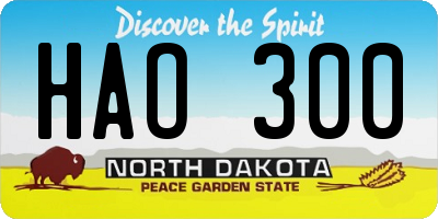 ND license plate HAO300
