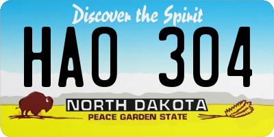 ND license plate HAO304