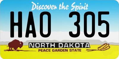 ND license plate HAO305
