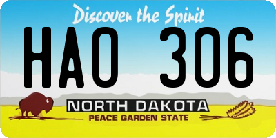 ND license plate HAO306