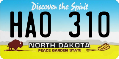 ND license plate HAO310