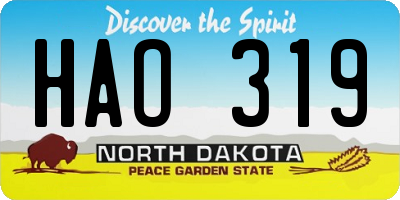 ND license plate HAO319