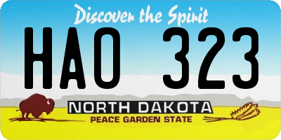 ND license plate HAO323