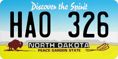 ND license plate HAO326