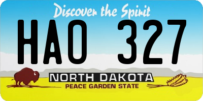 ND license plate HAO327