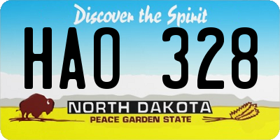 ND license plate HAO328