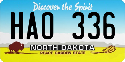 ND license plate HAO336
