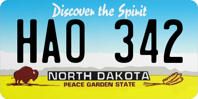 ND license plate HAO342