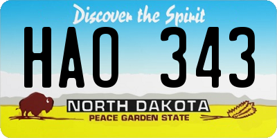 ND license plate HAO343