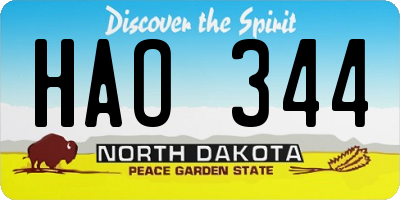 ND license plate HAO344
