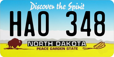 ND license plate HAO348