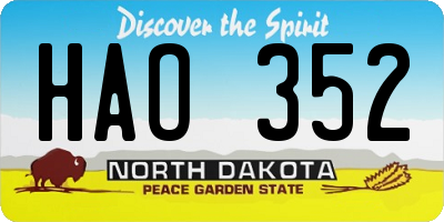ND license plate HAO352