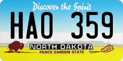 ND license plate HAO359