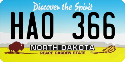 ND license plate HAO366