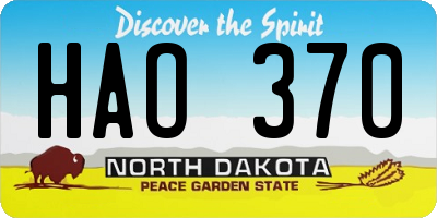 ND license plate HAO370
