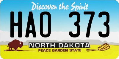 ND license plate HAO373