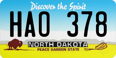 ND license plate HAO378