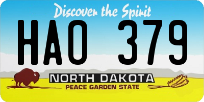 ND license plate HAO379