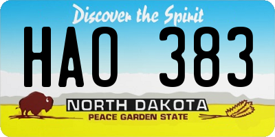 ND license plate HAO383