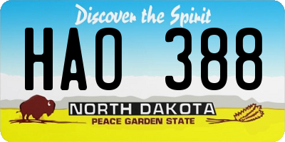 ND license plate HAO388
