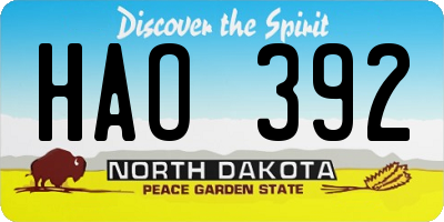 ND license plate HAO392