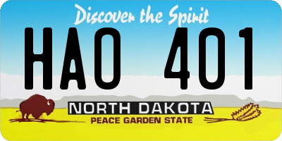 ND license plate HAO401