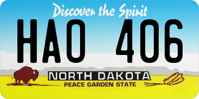 ND license plate HAO406