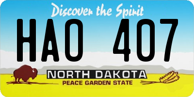 ND license plate HAO407