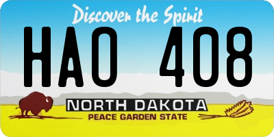 ND license plate HAO408