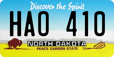 ND license plate HAO410