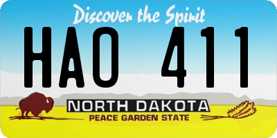 ND license plate HAO411