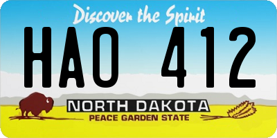 ND license plate HAO412