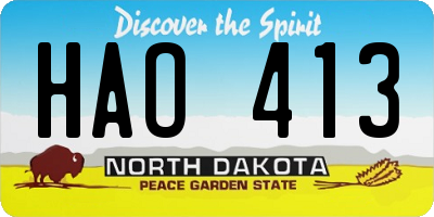 ND license plate HAO413