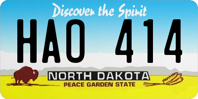 ND license plate HAO414