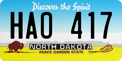 ND license plate HAO417