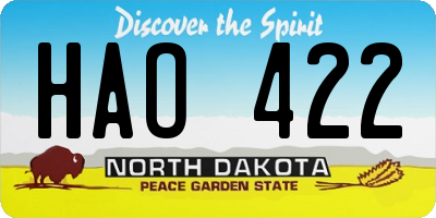 ND license plate HAO422