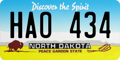 ND license plate HAO434