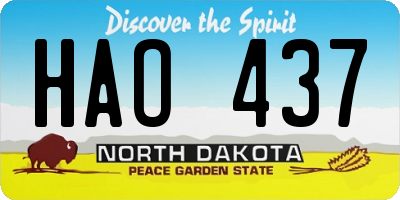 ND license plate HAO437