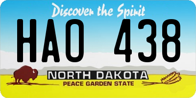 ND license plate HAO438