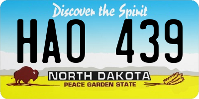 ND license plate HAO439