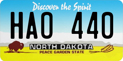 ND license plate HAO440