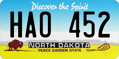 ND license plate HAO452