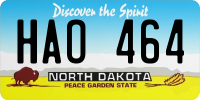 ND license plate HAO464