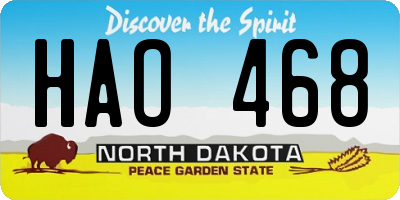 ND license plate HAO468