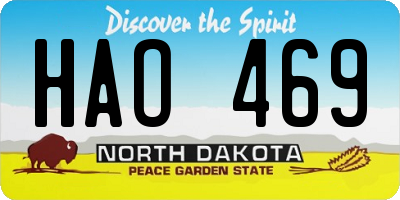 ND license plate HAO469