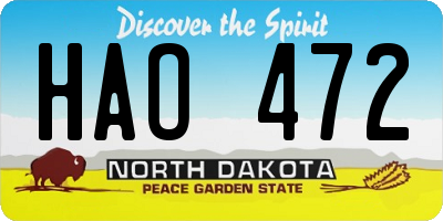 ND license plate HAO472