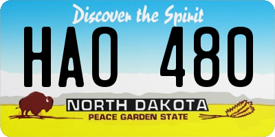 ND license plate HAO480