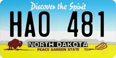 ND license plate HAO481